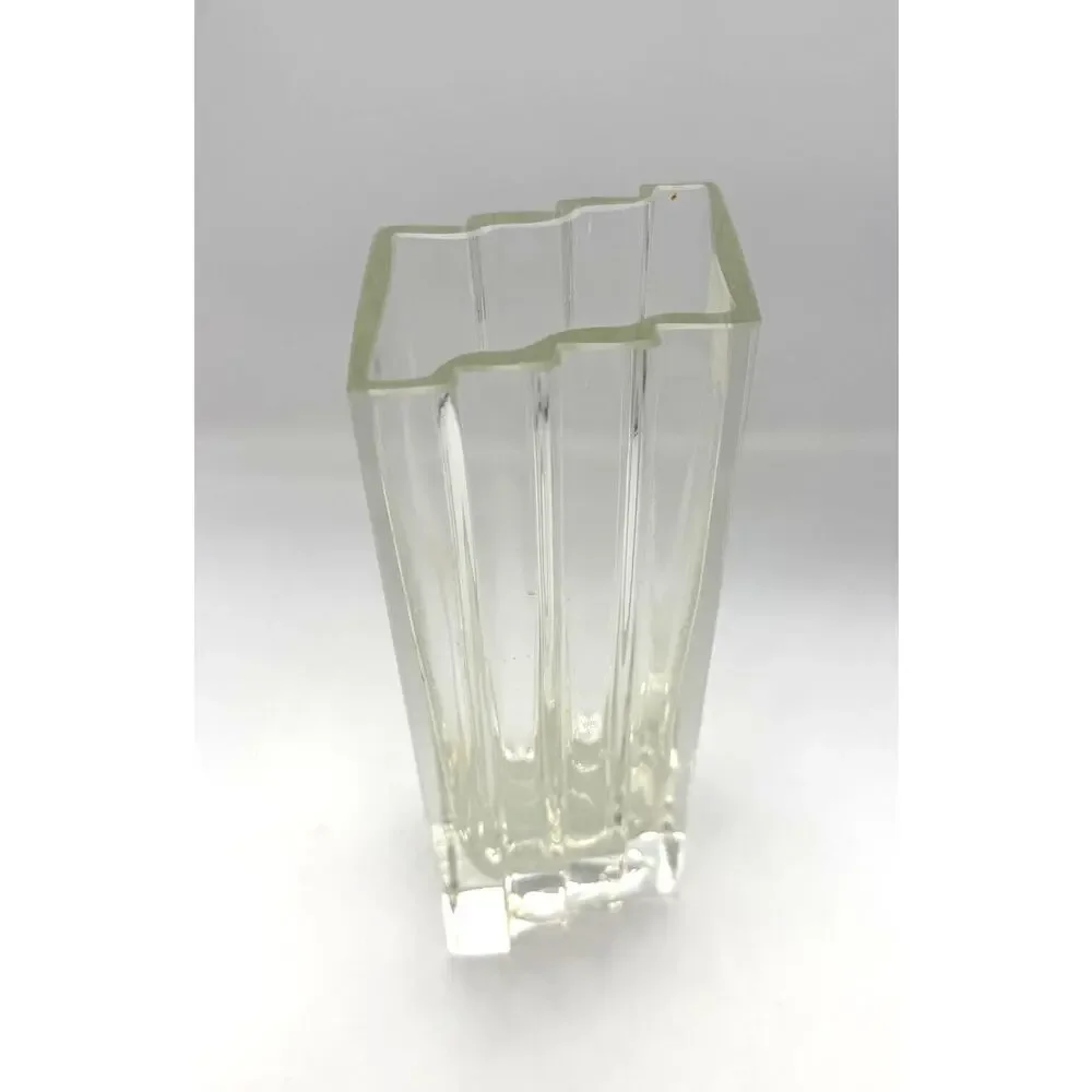 Vintage MCM Mid Century Humppila Art Deco Glass Vase Handmade in Finland 9
